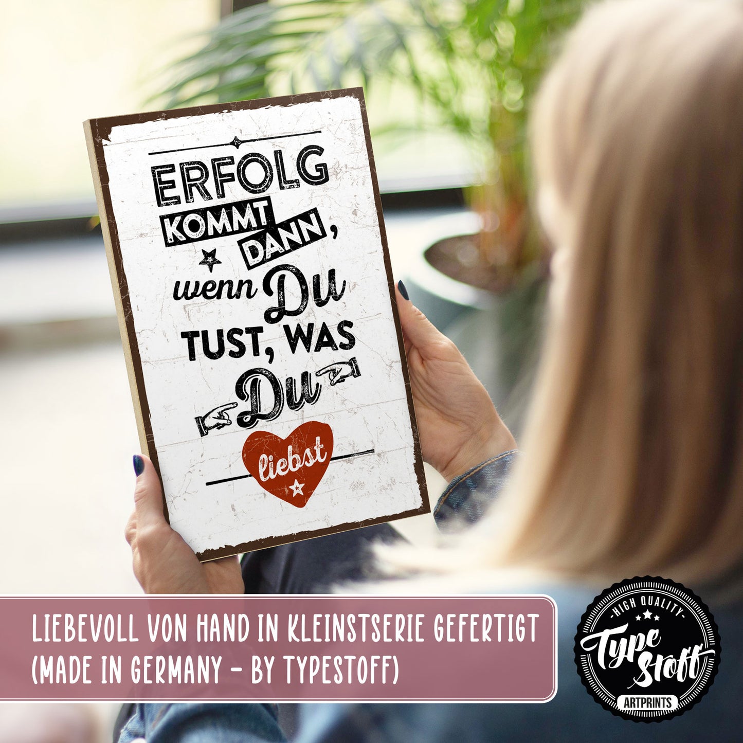 Holzschild mit Spruch - Erfolg und Motivation – HS-GH-00046