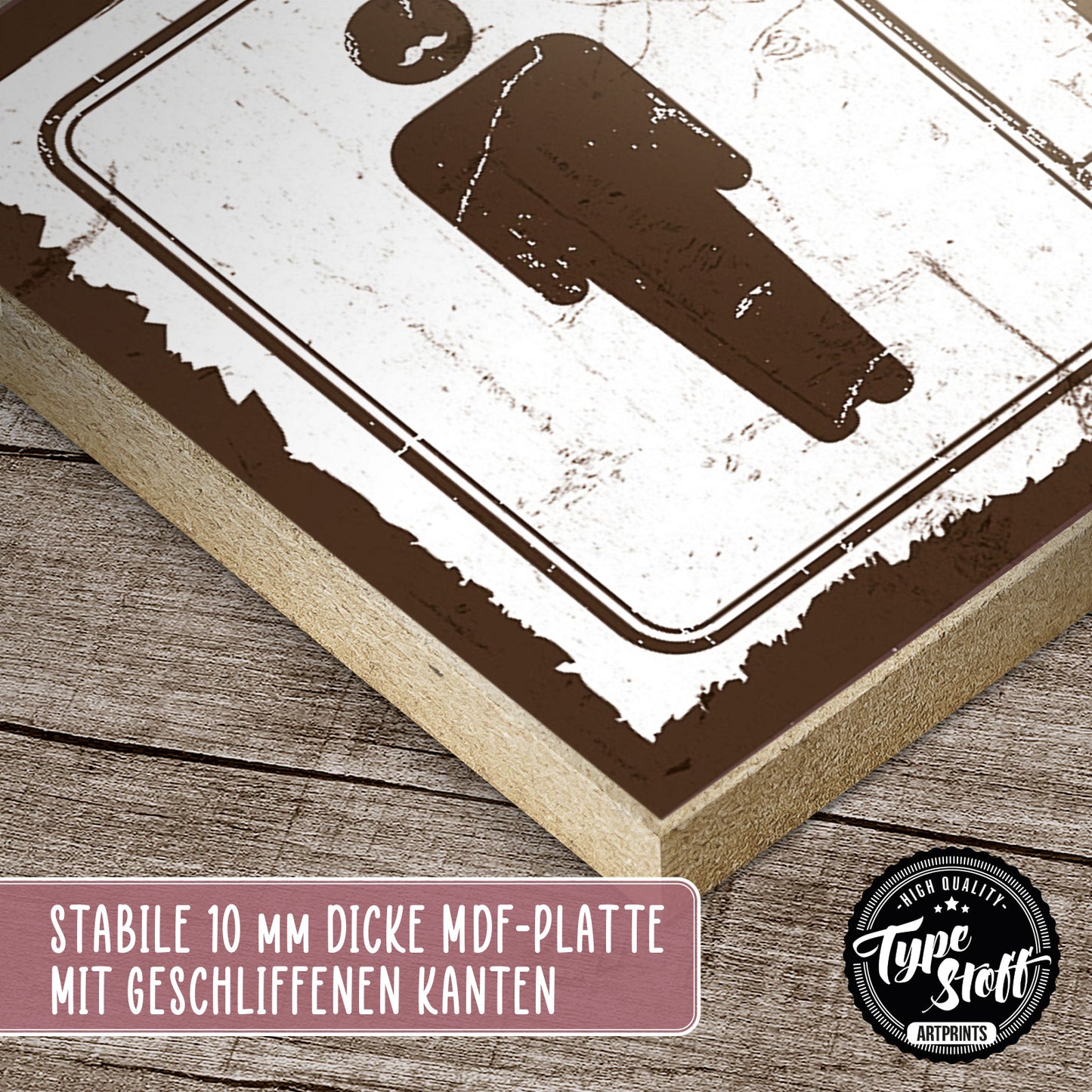 Holzschild mit Spruch - Toilette - Pipibox – HS-KQ-00066