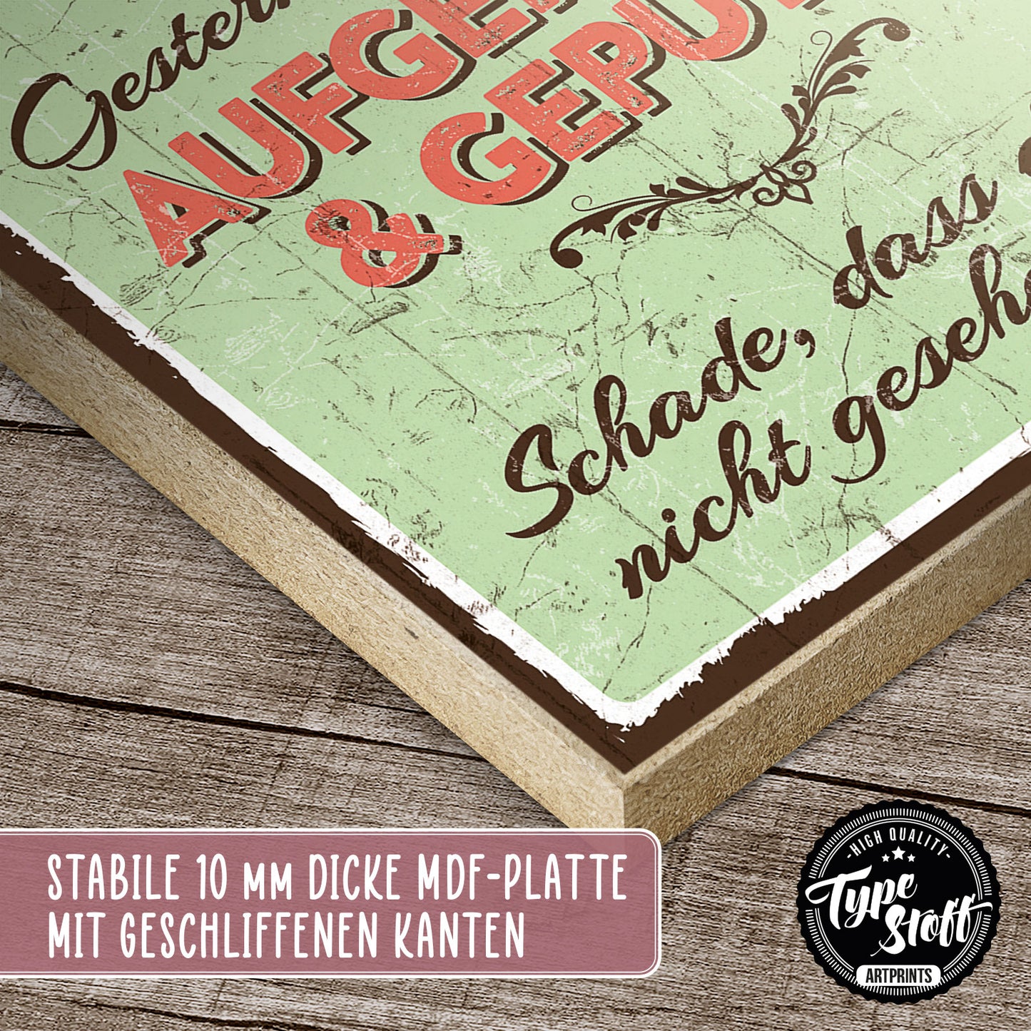 Holzschild mit Spruch - Ordnung - Aufräumen – HS-QN-00071