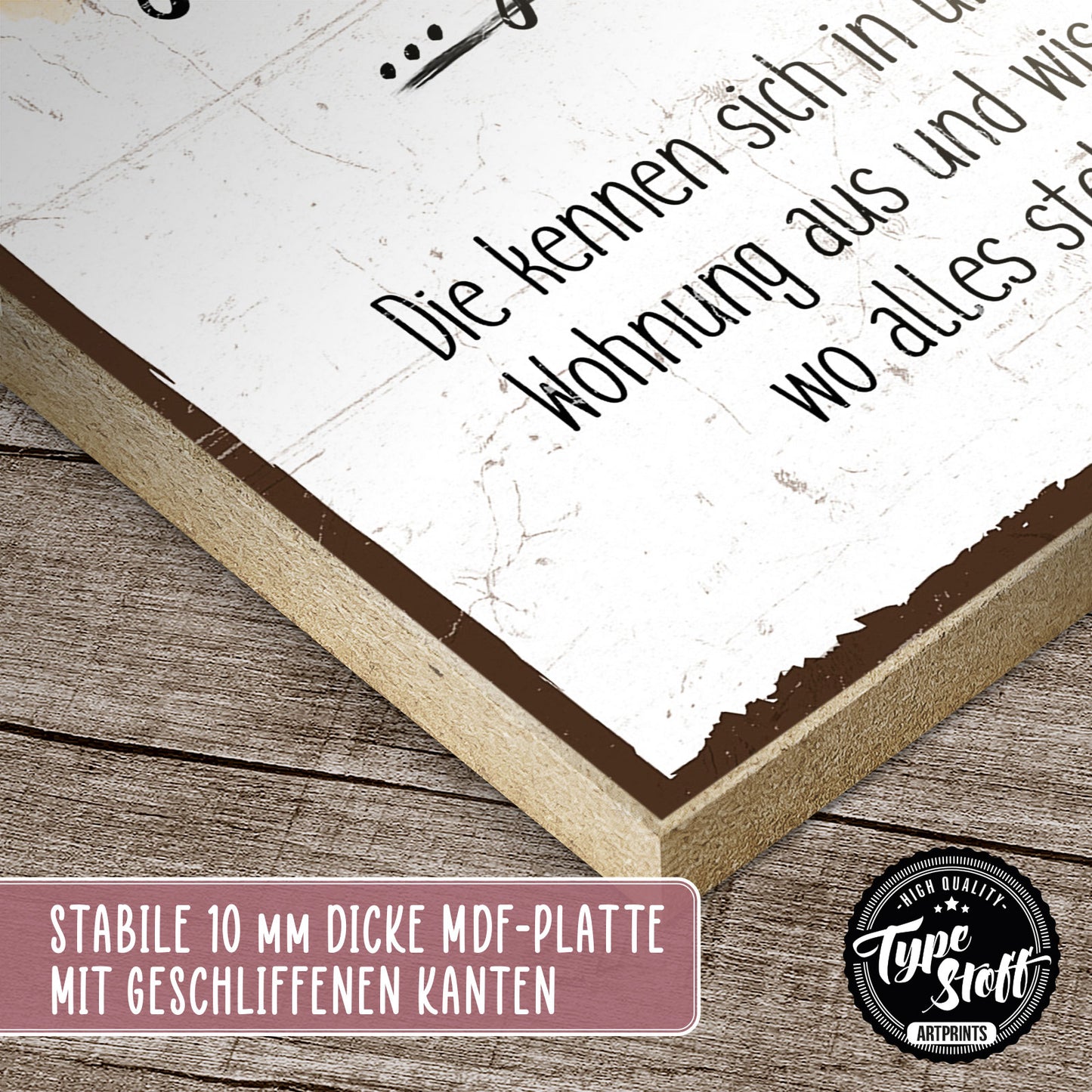 Holzschild mit Spruch - Gute Freunde und Zuhause – HS-GH-00102