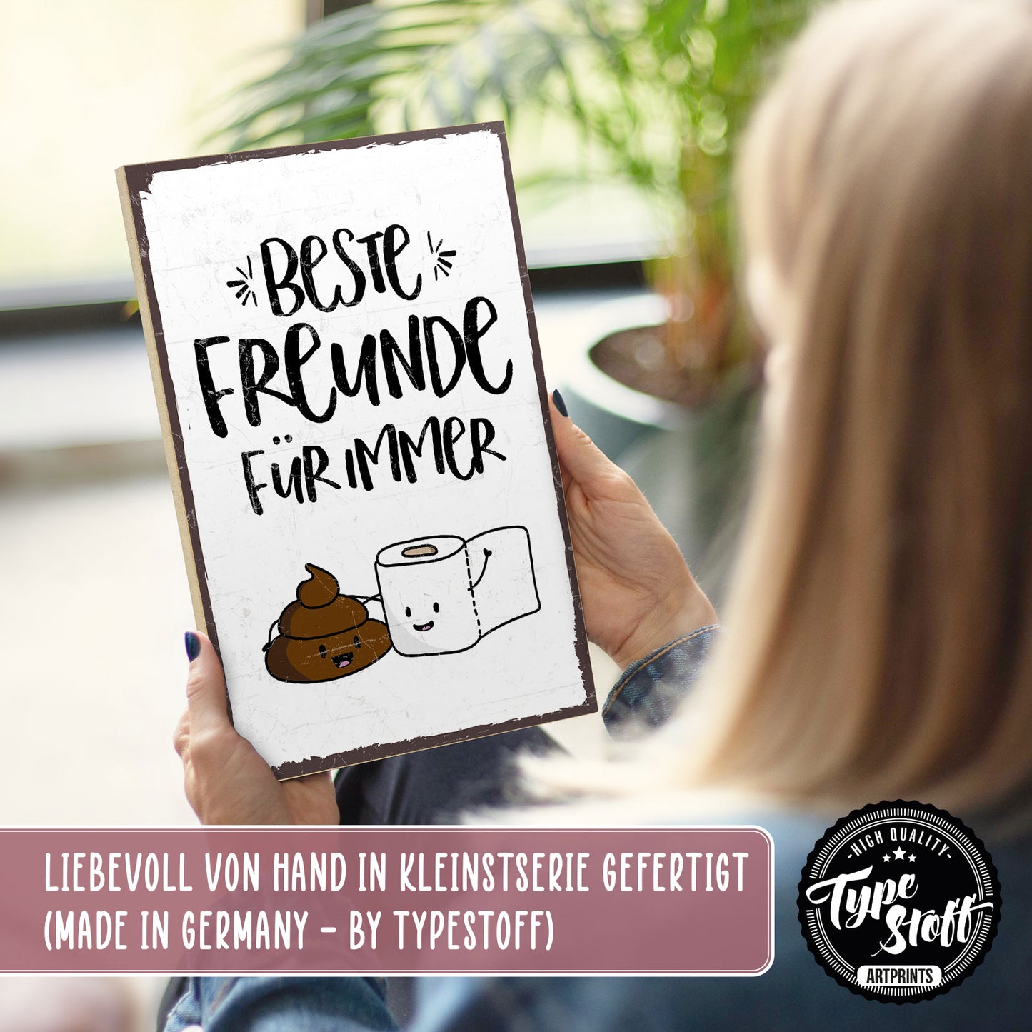 Holzschild mit Spruch - Beste Freunde für immer – HS-GH-00139