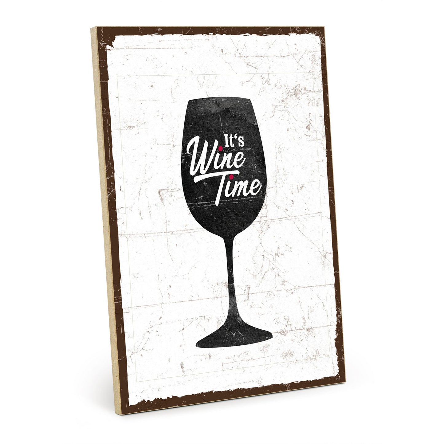 Holzschild mit Spruch - Wine-Time - Wein-Zeit – HS-GH-00141