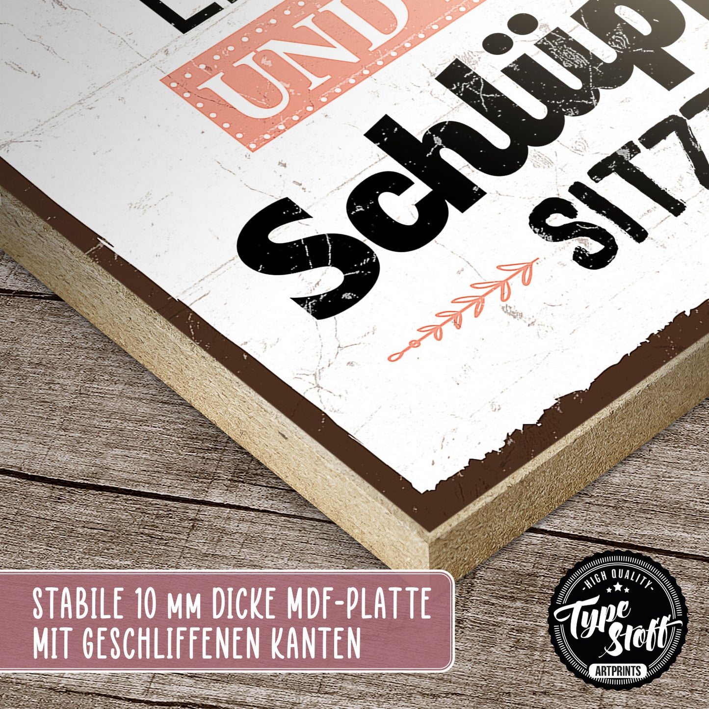Holzschild mit Spruch - Haare und Schlüppi – HS-GH-00170