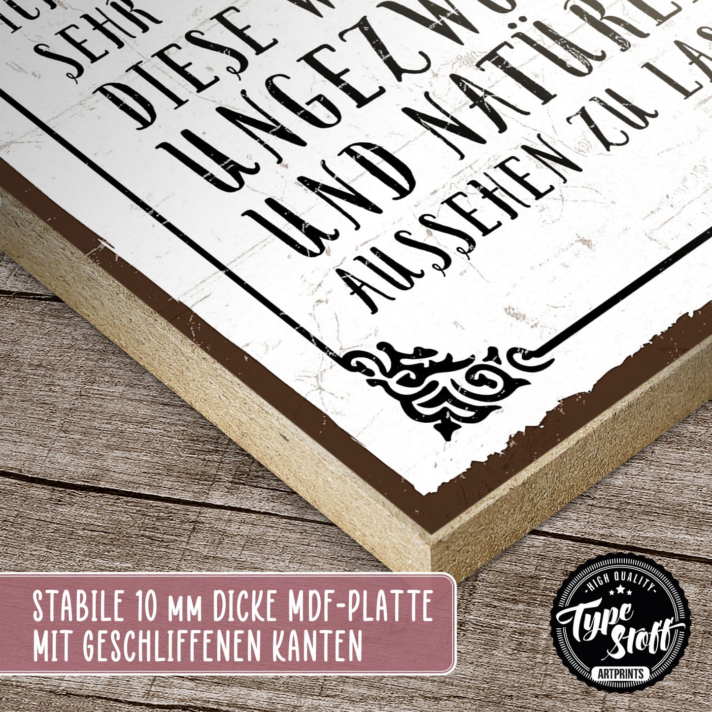 Holzschild mit Spruch - Chaos Wohnung Ordnung – HS-GH-00179