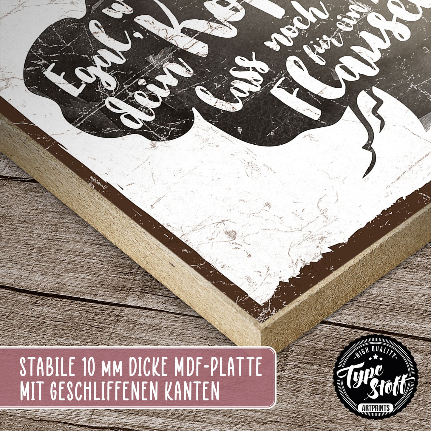 Holzschild mit Spruch - Platz für Flausen – HS-QN-00180