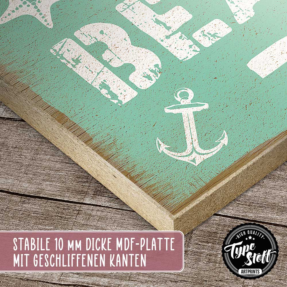 Holzschild mit Spruch - To the beach – HS-GQ-00189