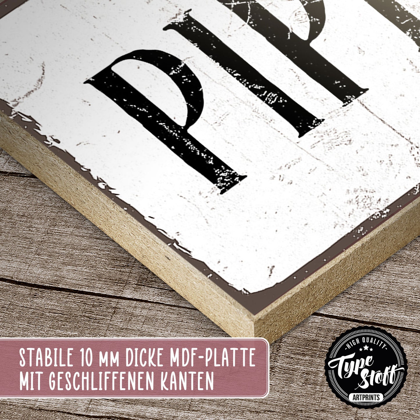 Holzschild mit Spruch - Toilette - Pipi Lounge – HS-KQ-00197