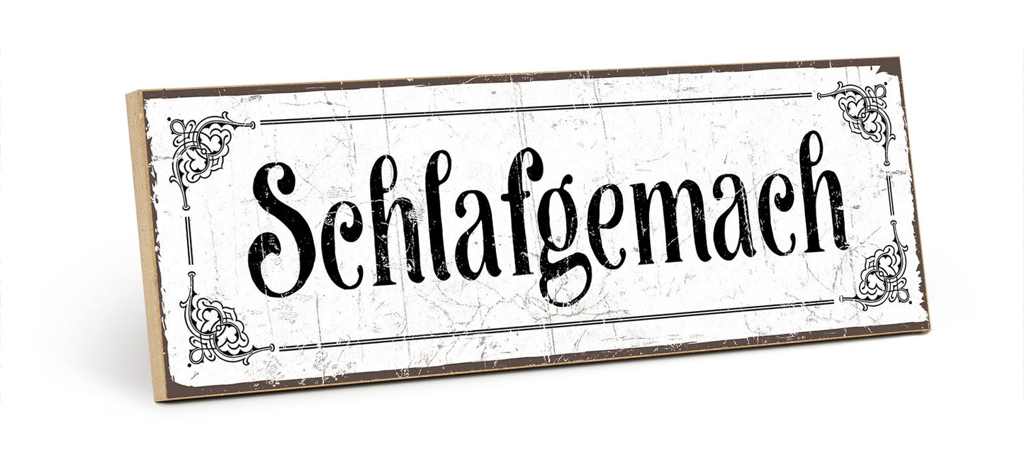 Holzschild mit Spruch - Schlafzimmer - Schlafgemach – HS-KQ-00199