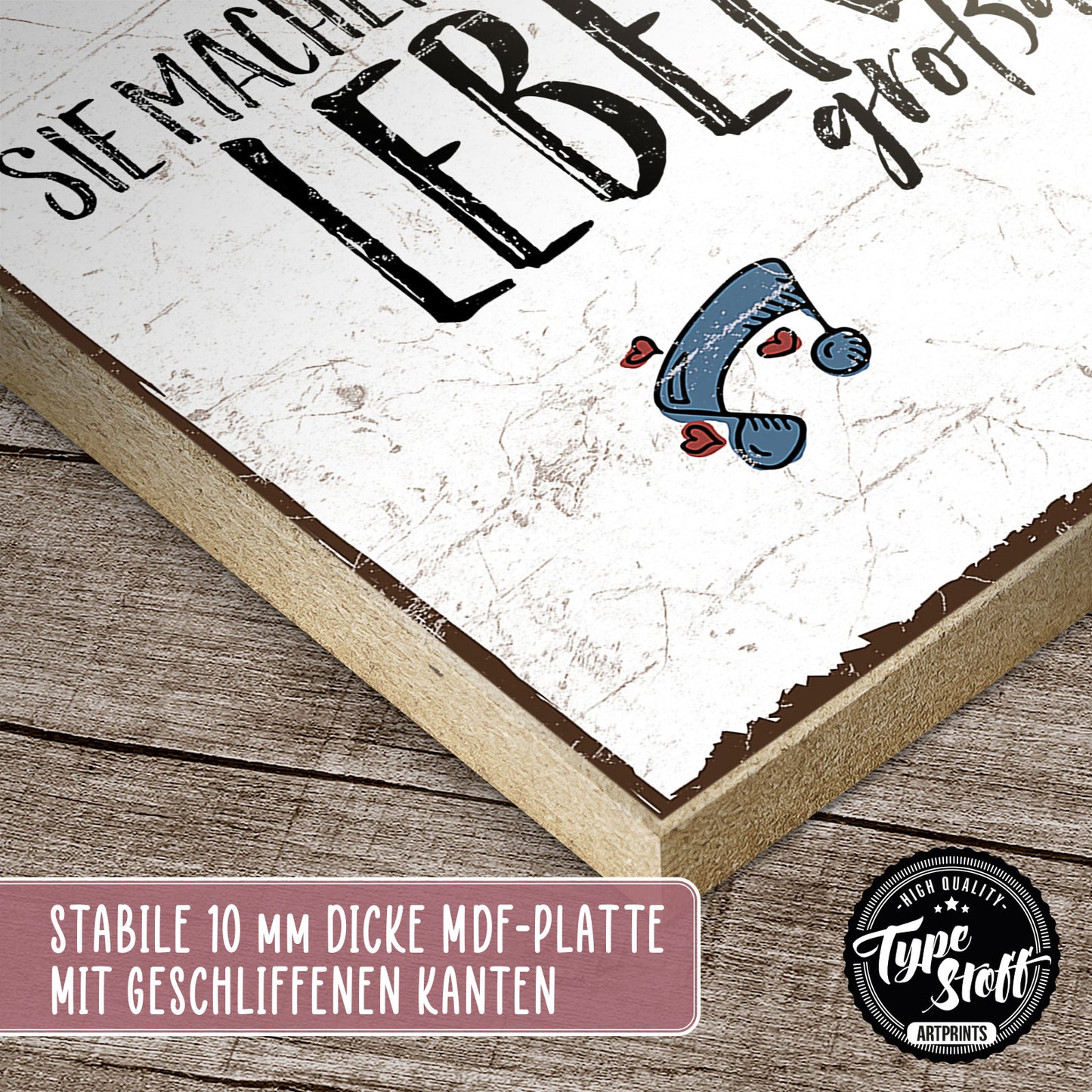 Holzschild mit Spruch - Kleine Dinge - Leben großartig - HS-GH-00212