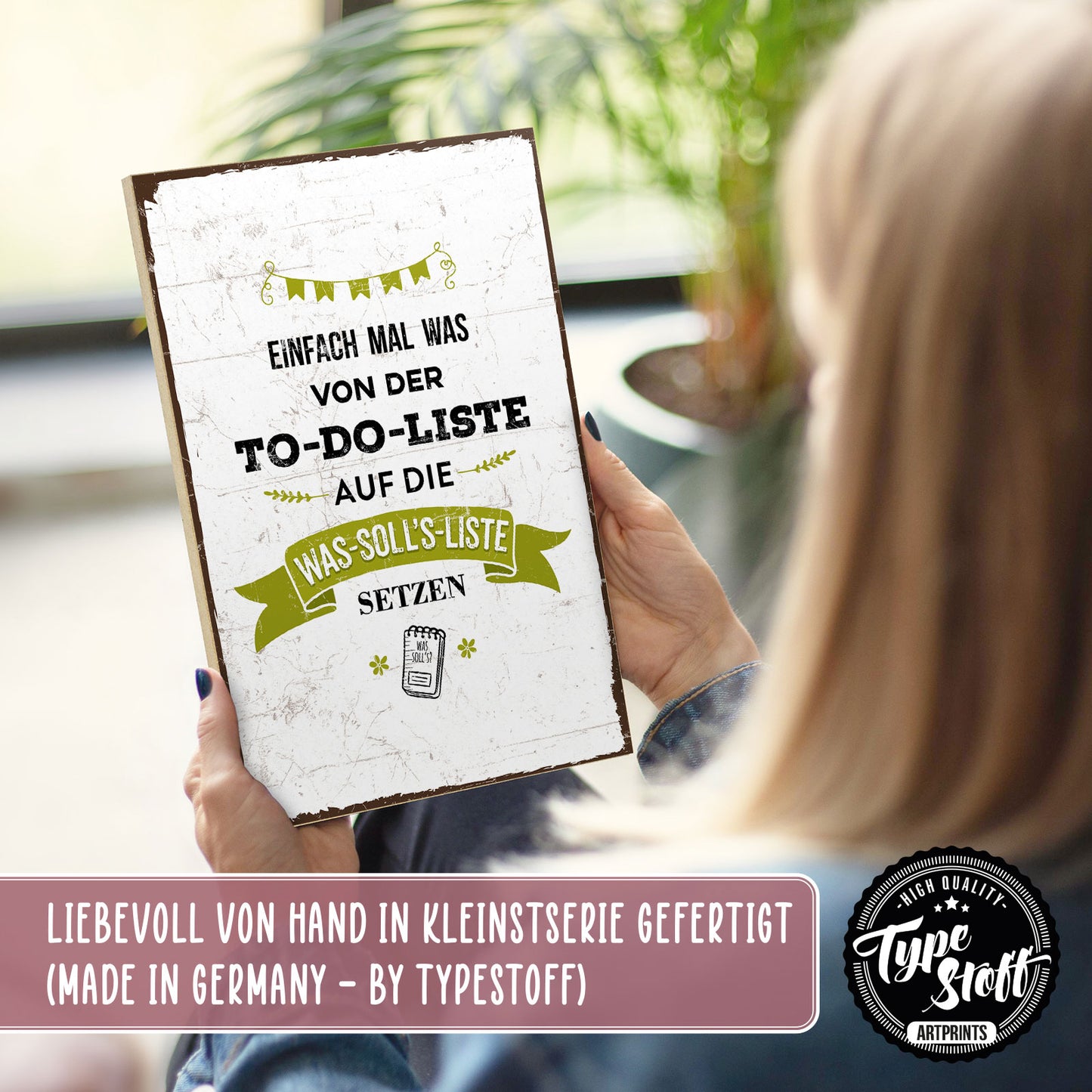 Holzschild mit Spruch - To-Do-Liste - Was-Solls-Liste - HS-GH-00221