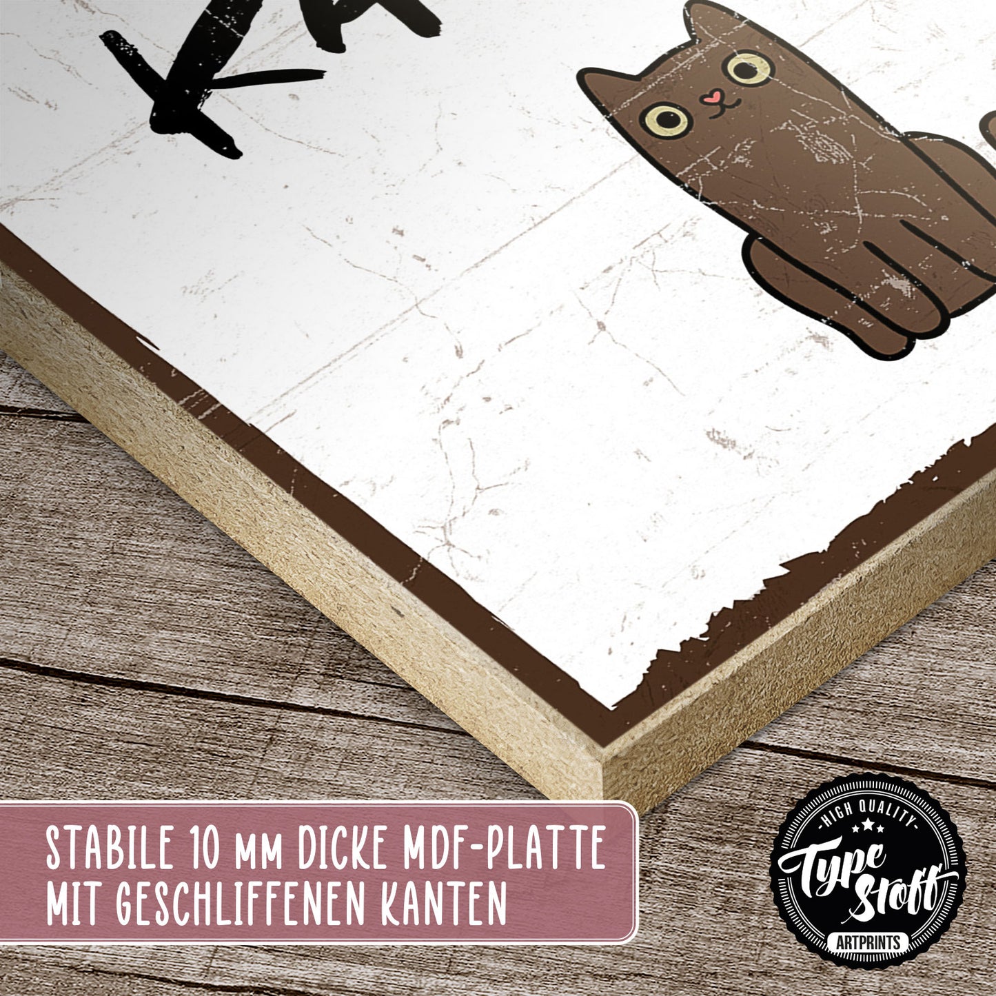 Holzschild mit Spruch - Umarme die Katze - HS-GH-00261