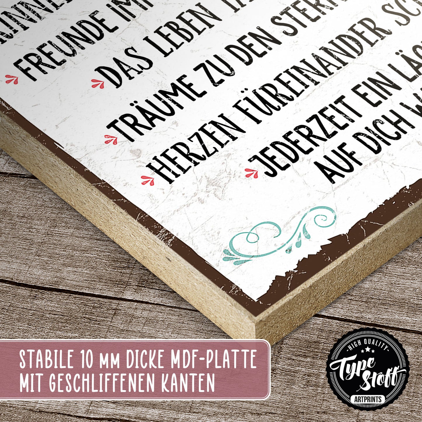 Holzschild mit Spruch - Zuhause ist da wo die Liebe wohnt - HS-GH-00317