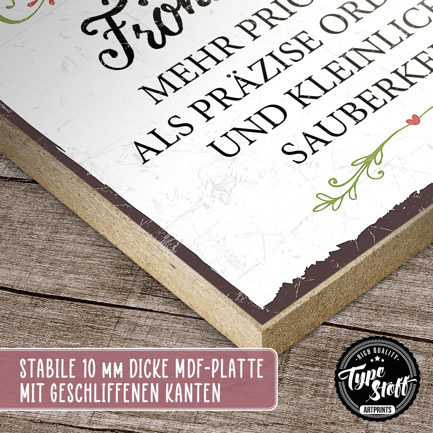 Holzschild mit Spruch - Kinderlachen - Föhlichkeit Priorität - HS-GH-00365
