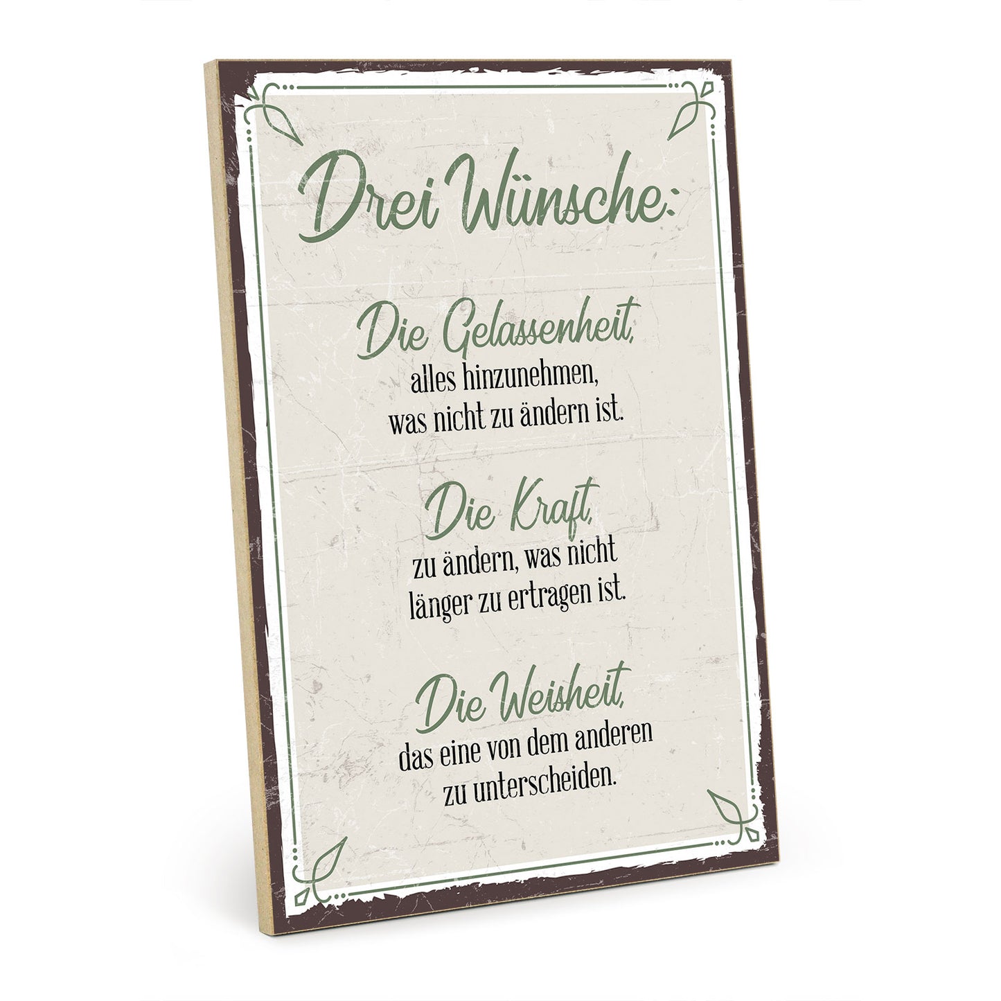 Holzschild mit Spruch - Drei Wünsche – GH-00405