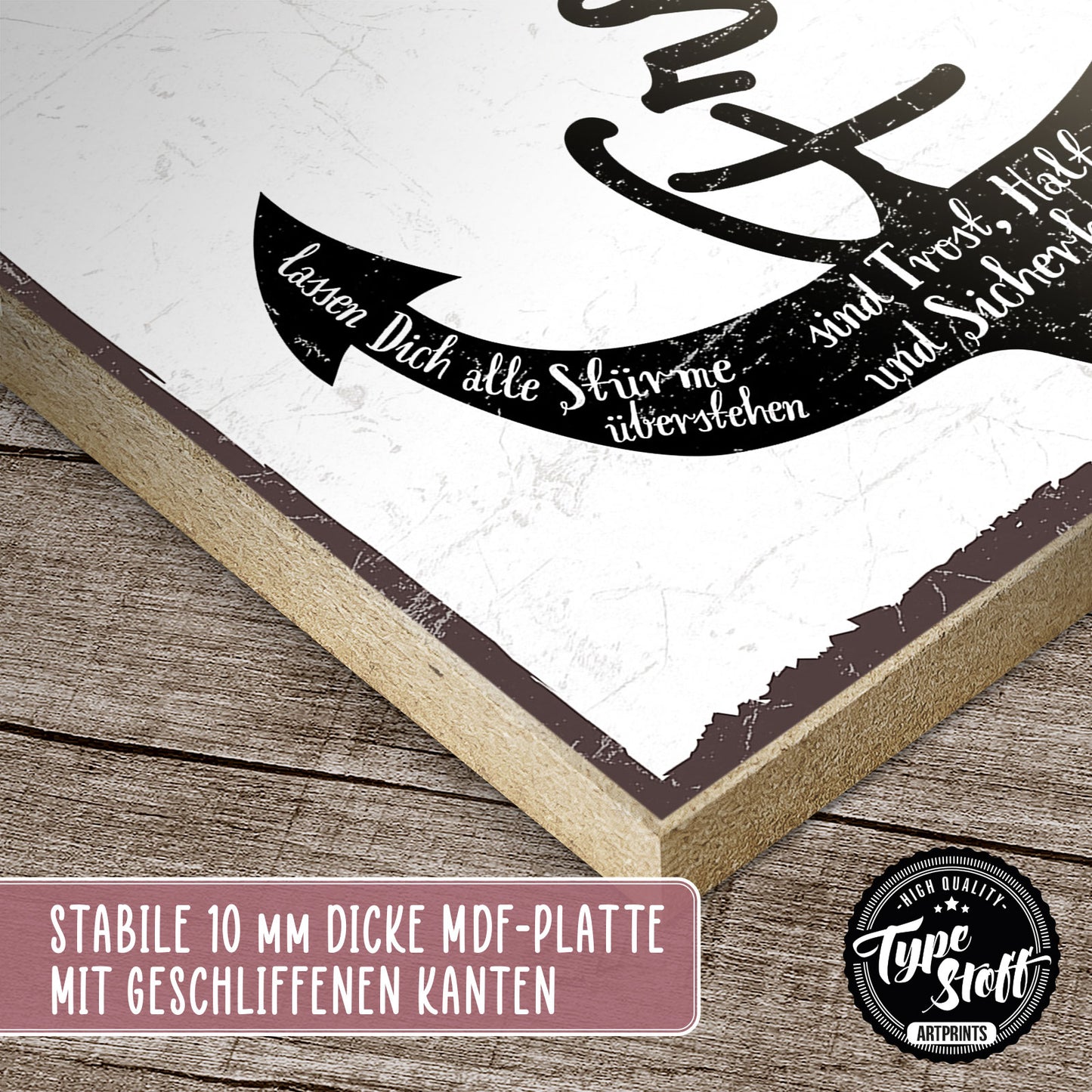 Holzschild mit Spruch - Freunde - Schutz - Geborgenheit – GH/XH-00408