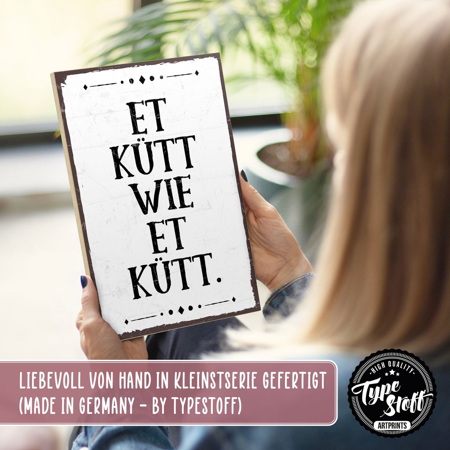 Holzschild mit Spruch - Et kütt wie et kütt – HS-GH-00416