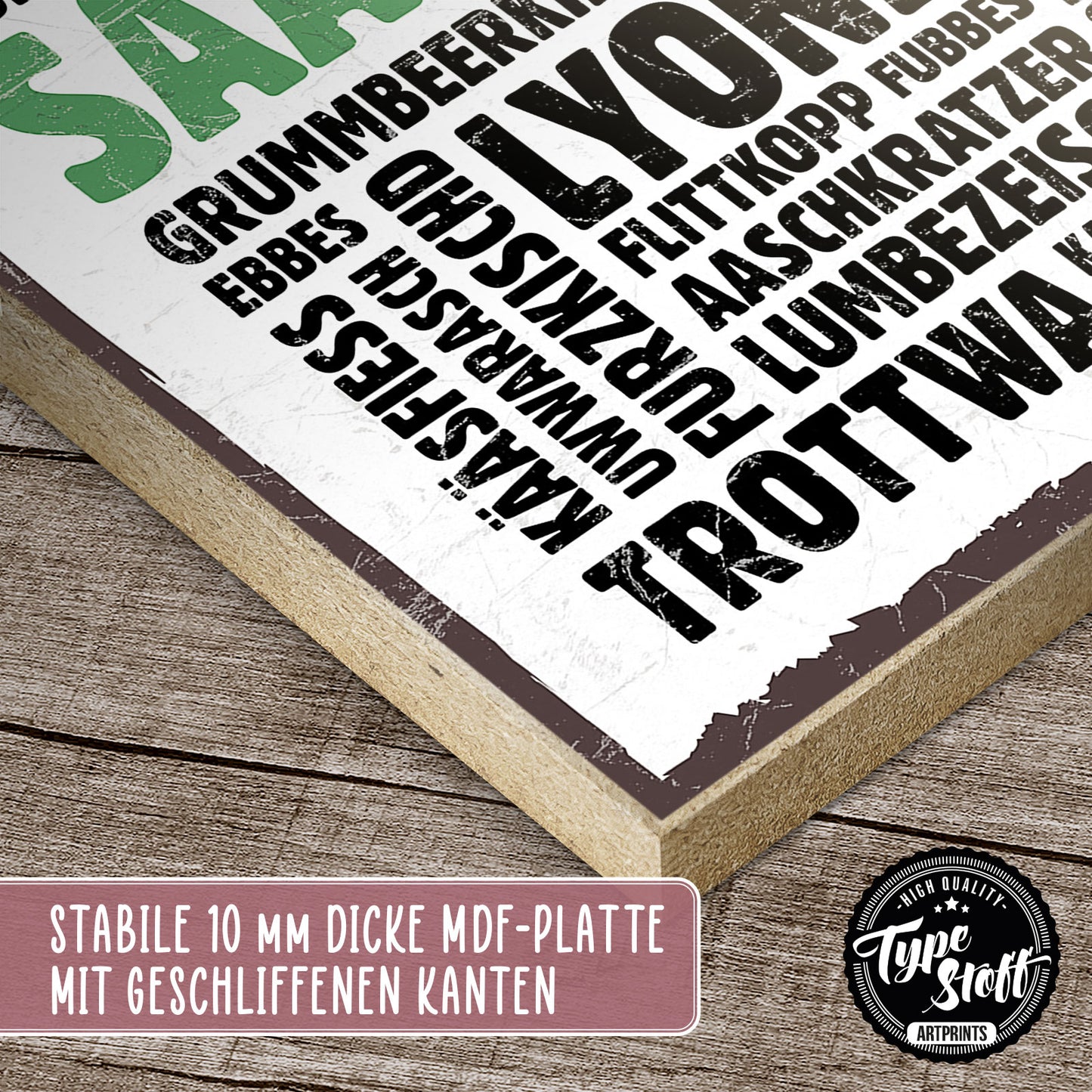 Holzschild mit Spruch - Saarland wordcloud – HS-GH-00428