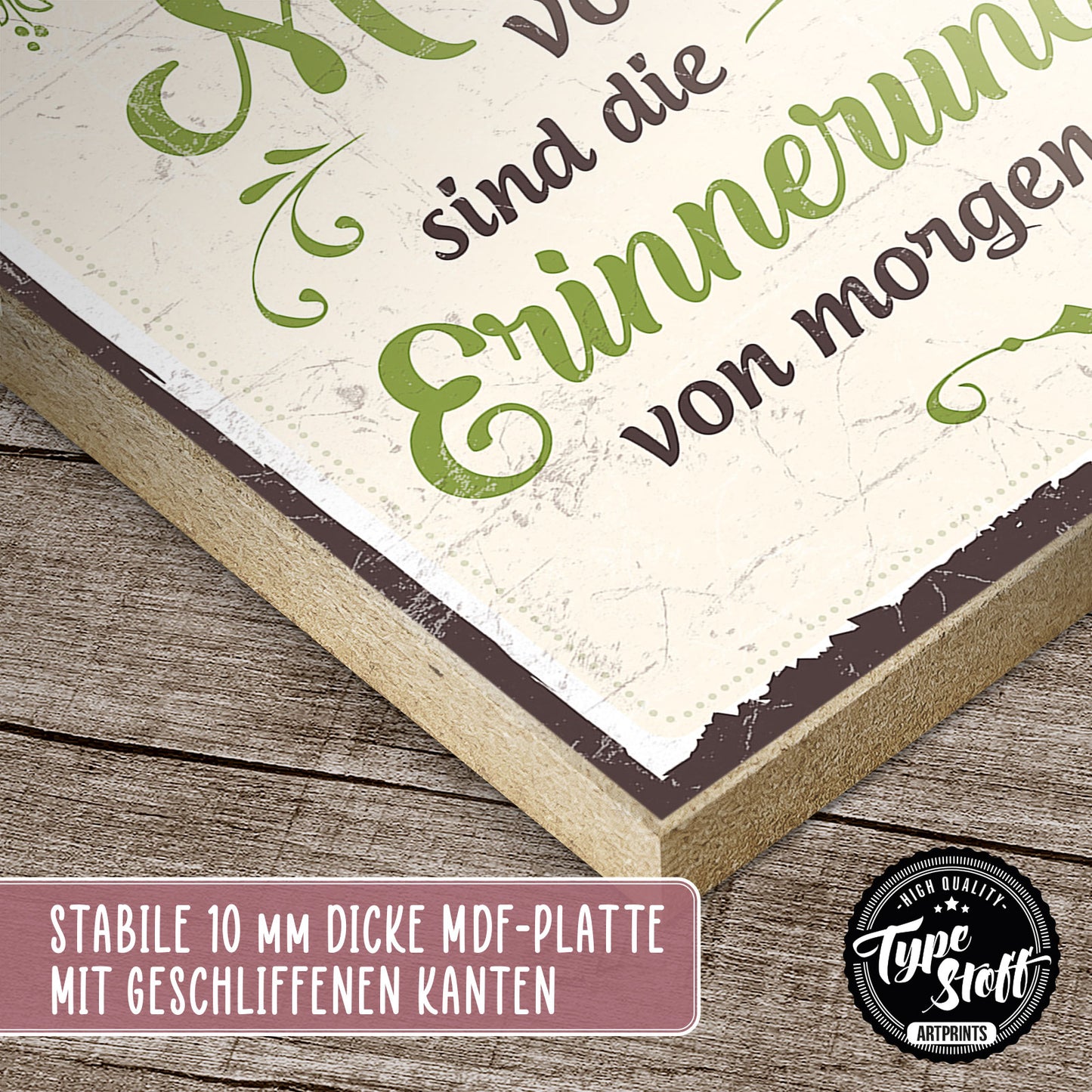 Holzschild mit Spruch - Genieße den Tag - Momente – HS-GH-00469