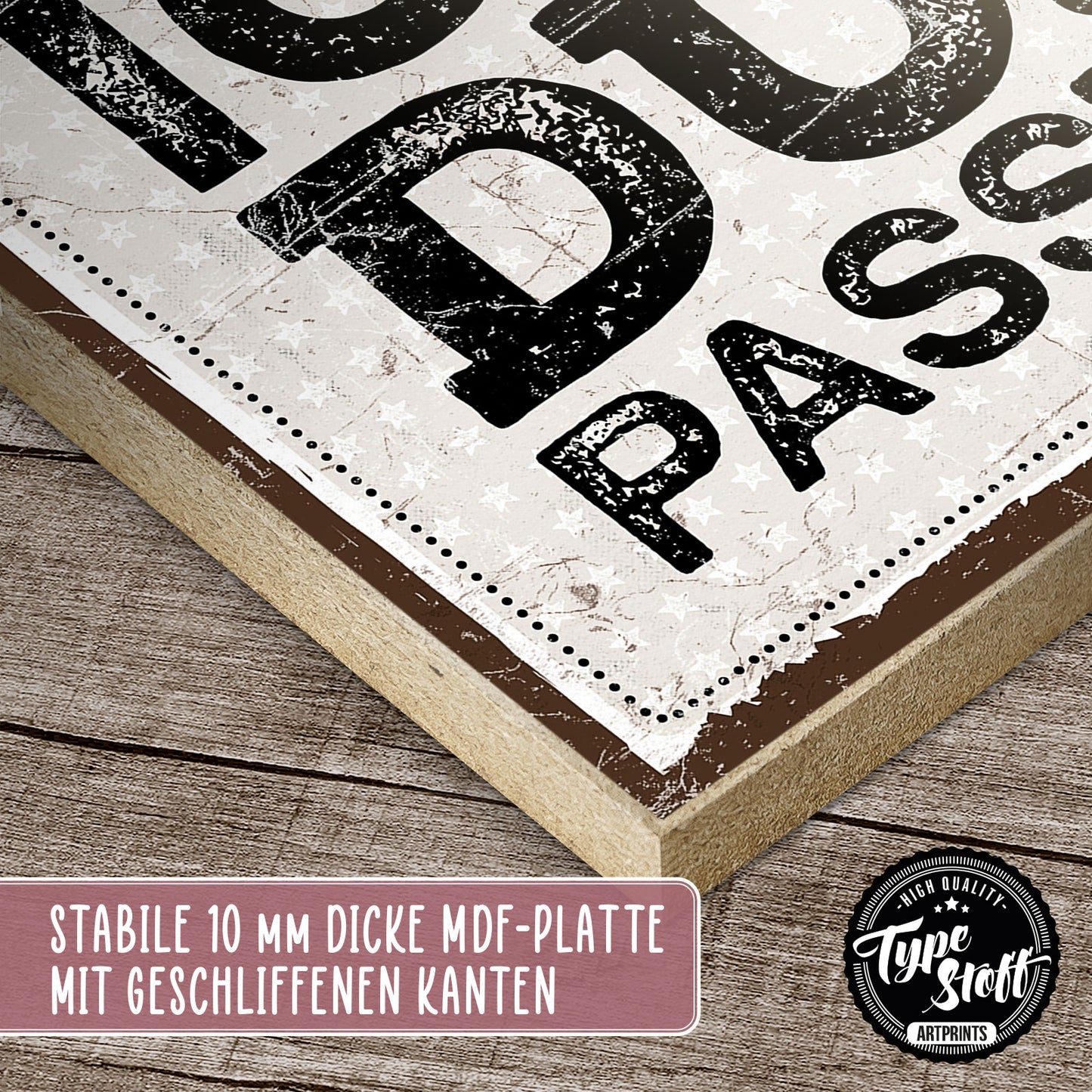 Holzschild mit Spruch - Liebe - Ich Du Passt – HS-QN-00474