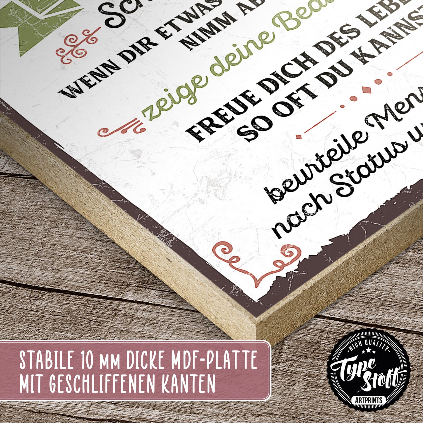 Holzschild mit Spruch - Was man von Hunden lernen kann – HS-GH-00505