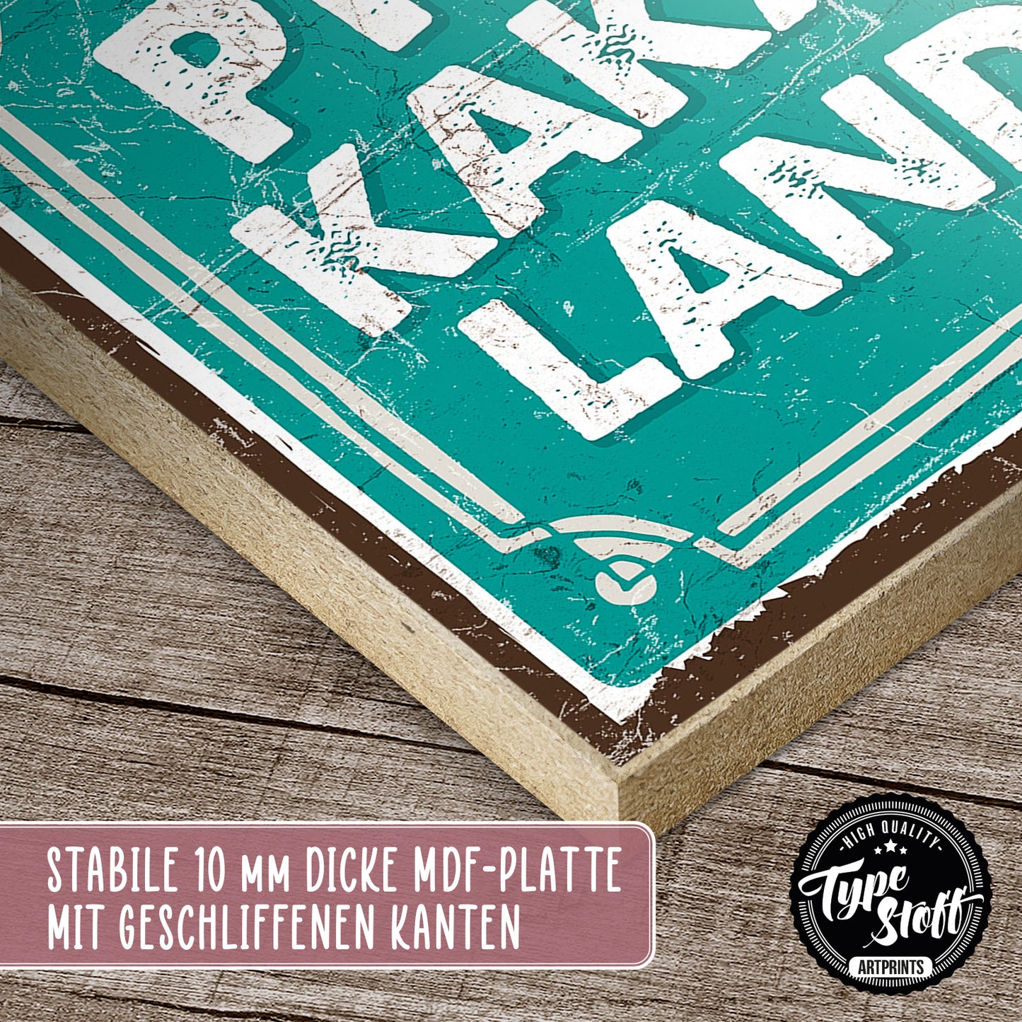 Holzschild mit Spruch - Toilette - Pipi Kaka Land – HS-QN-00510