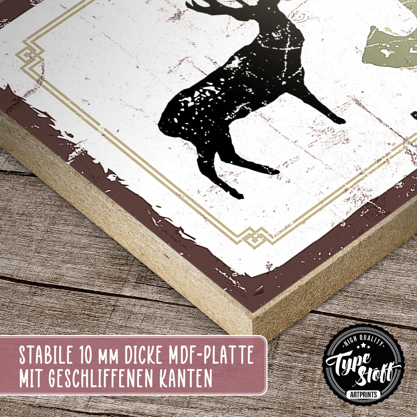 Holzschild mit Spruch - Hier wohnt ein Jäger – HS-KQ-00518
