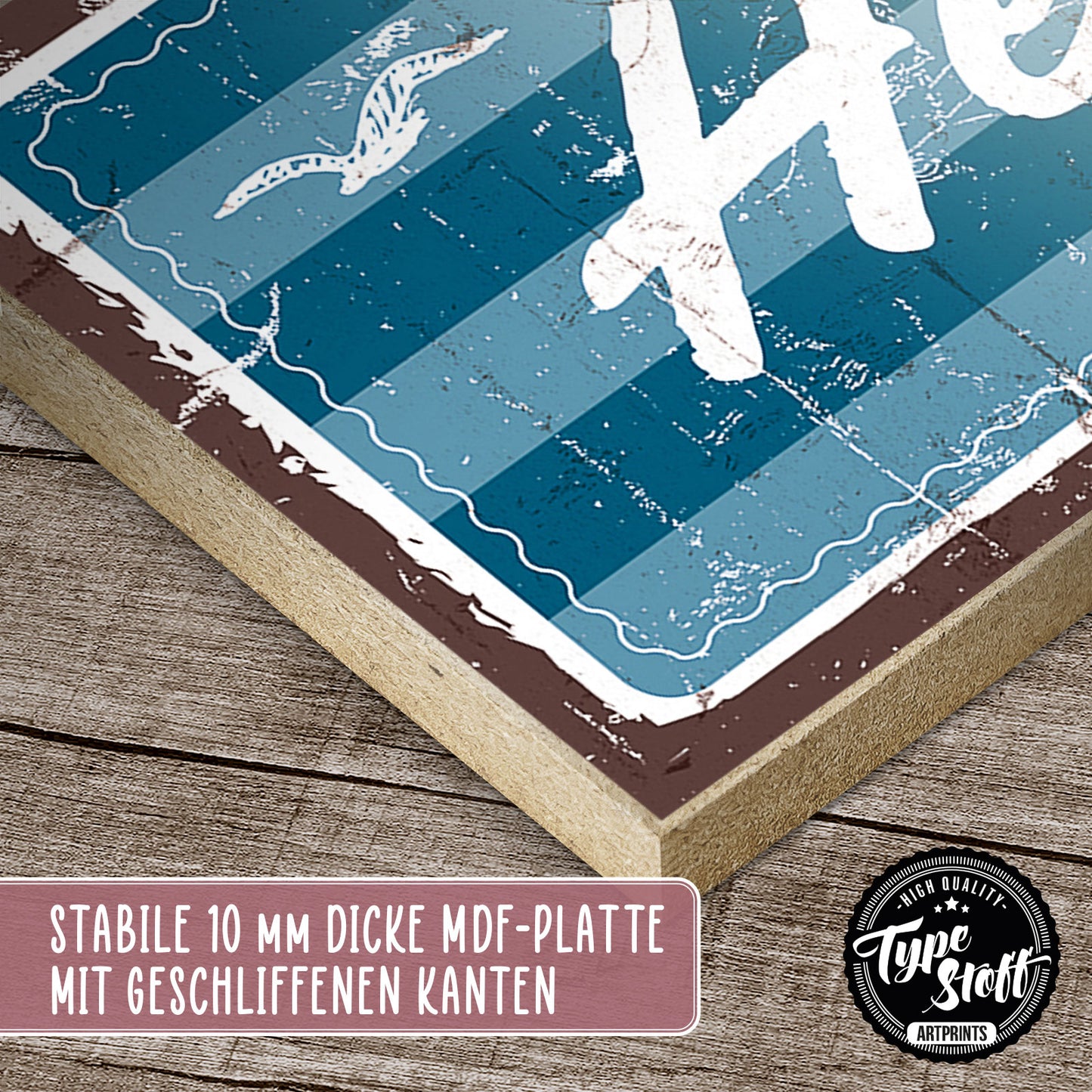 Holzschild mit Spruch - Zuhause - Heimathafen – HS-KQ-00537