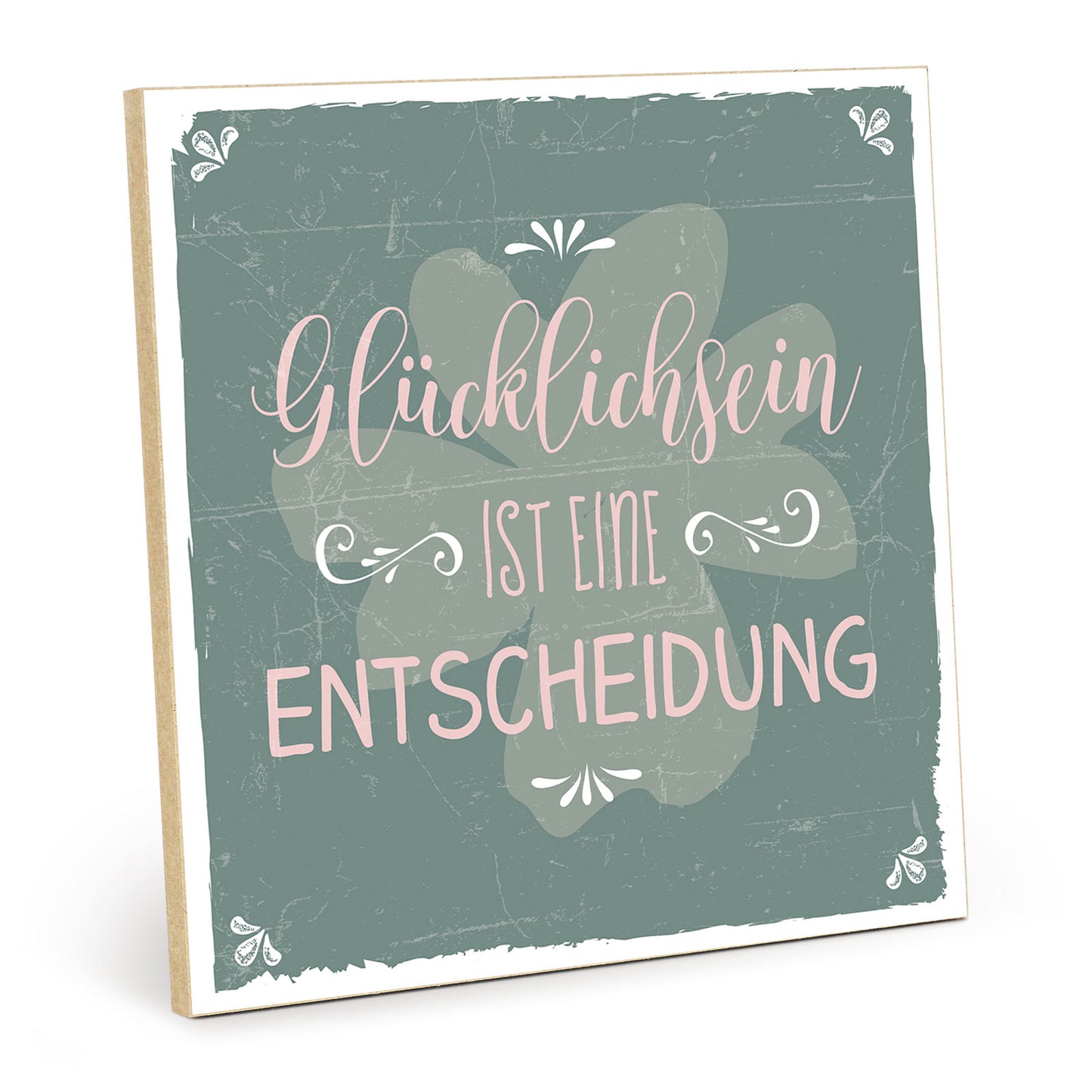 Holzschild mit Spruch - Hygge - Glück - Entscheidung – HS-QN-00546