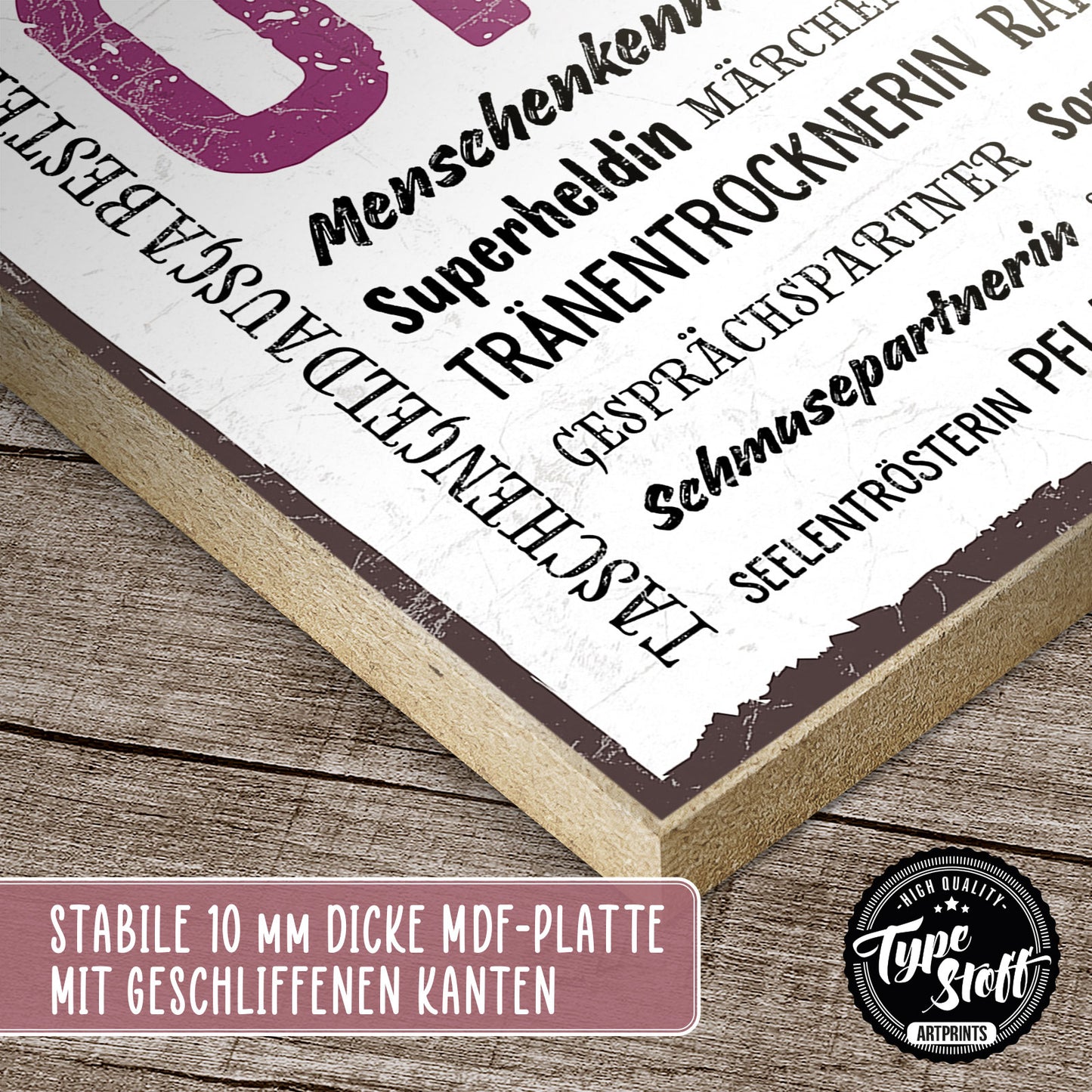 Holzschild mit Spruch - Oma wordcloud – HS-GH-00585