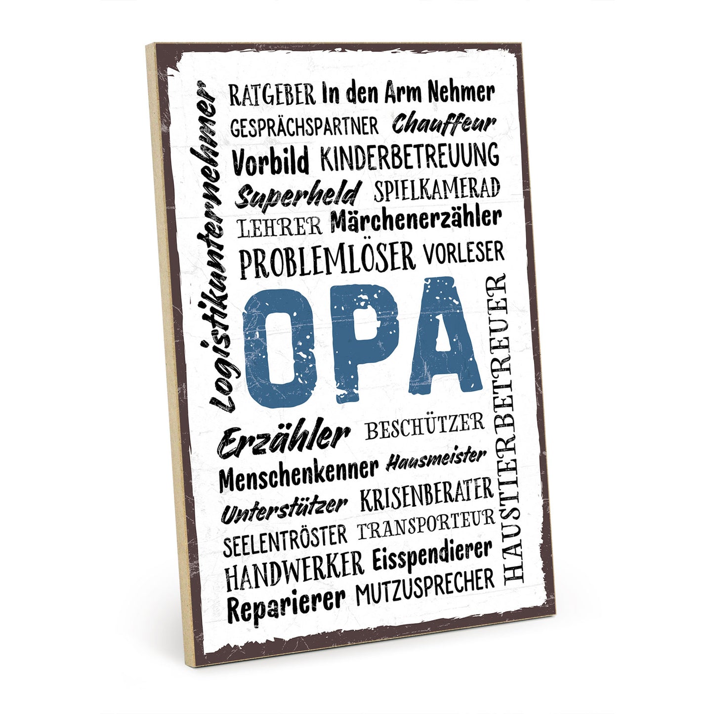 Holzschild mit Spruch - Opa wordcloud – HS-GH-00586