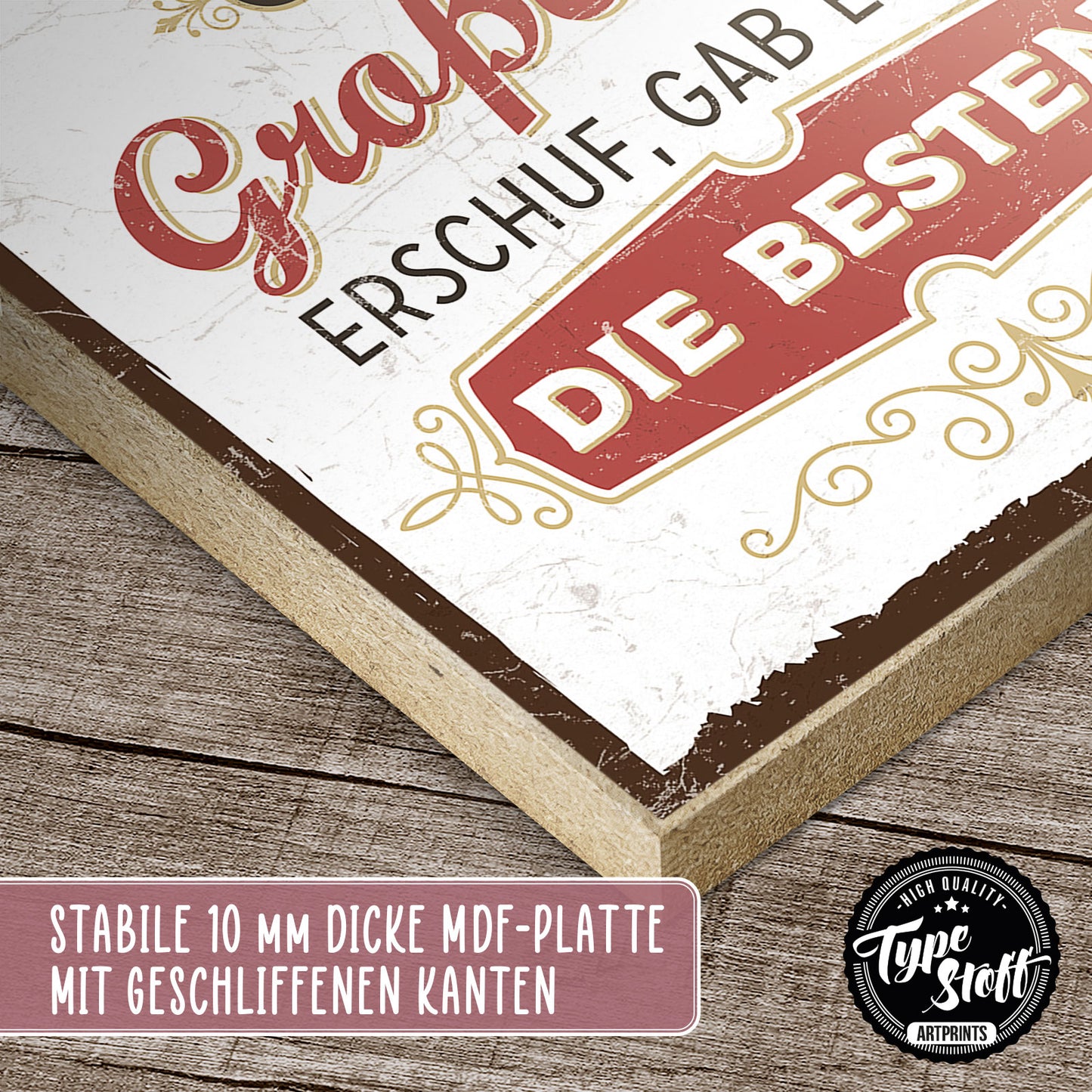 Holzschild mit Spruch - Die besten Großeltern für mich – HS-QN-00591