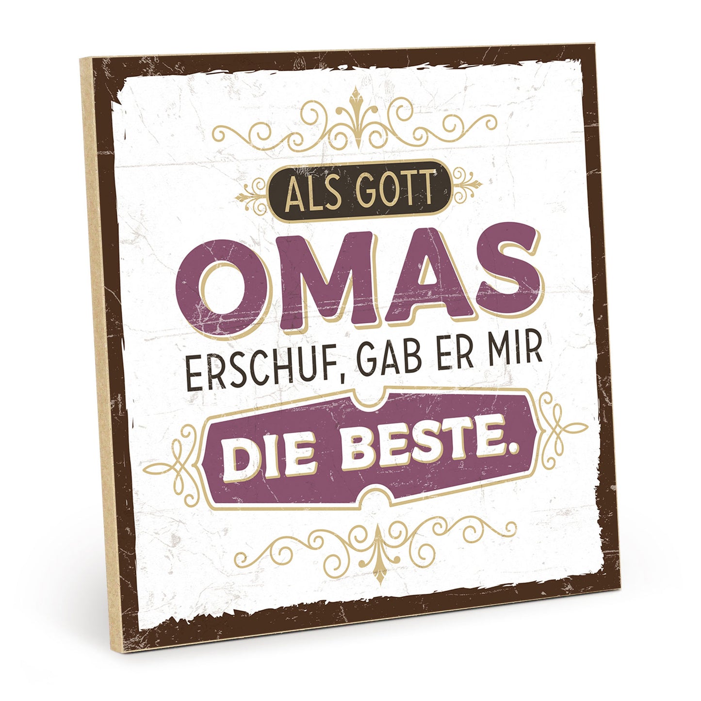 Holzschild mit Spruch - Die beste Oma für mich – HS-QN-00592