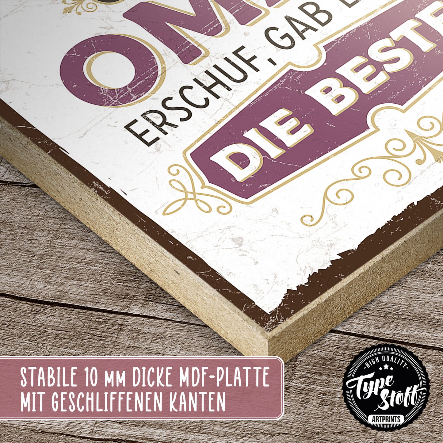 Holzschild mit Spruch - Die beste Oma für mich – HS-QN-00592