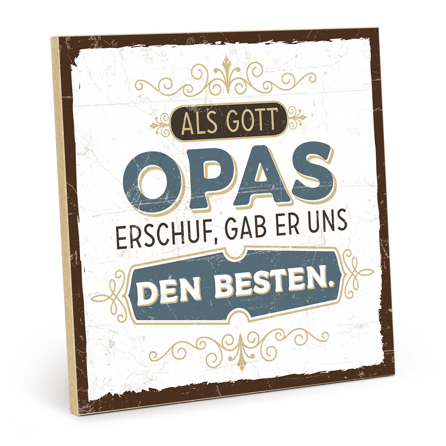 Holzschild mit Spruch - Der beste Opa für uns – HS-QN-00595