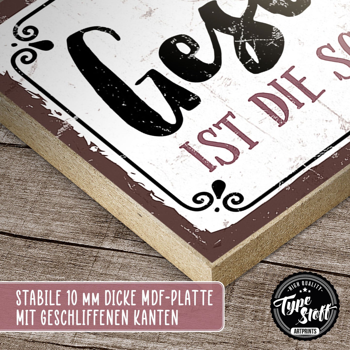 Holzschild mit Spruch - Geschwister-Liebe – HS-KQ-00604