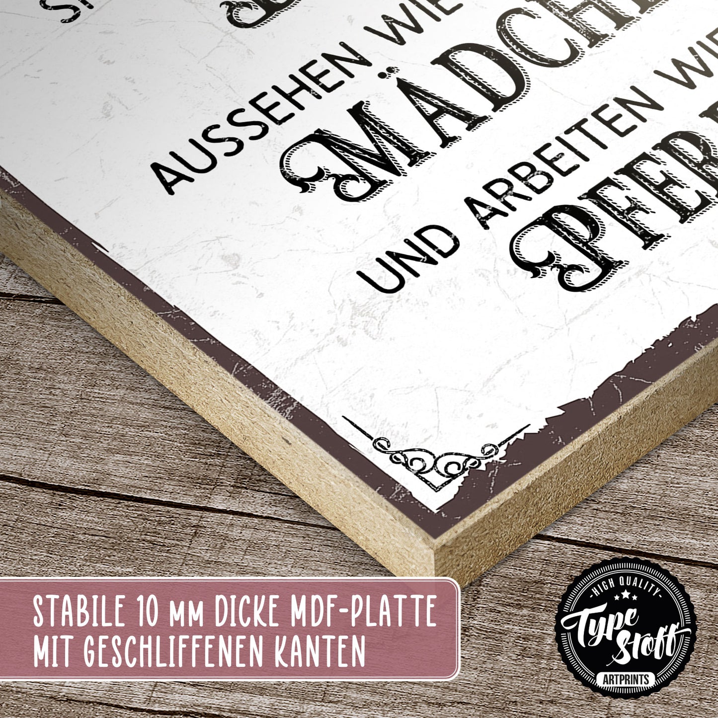 Holzschild mit Spruch - Frau sein ist schwer – HS-GH-00608