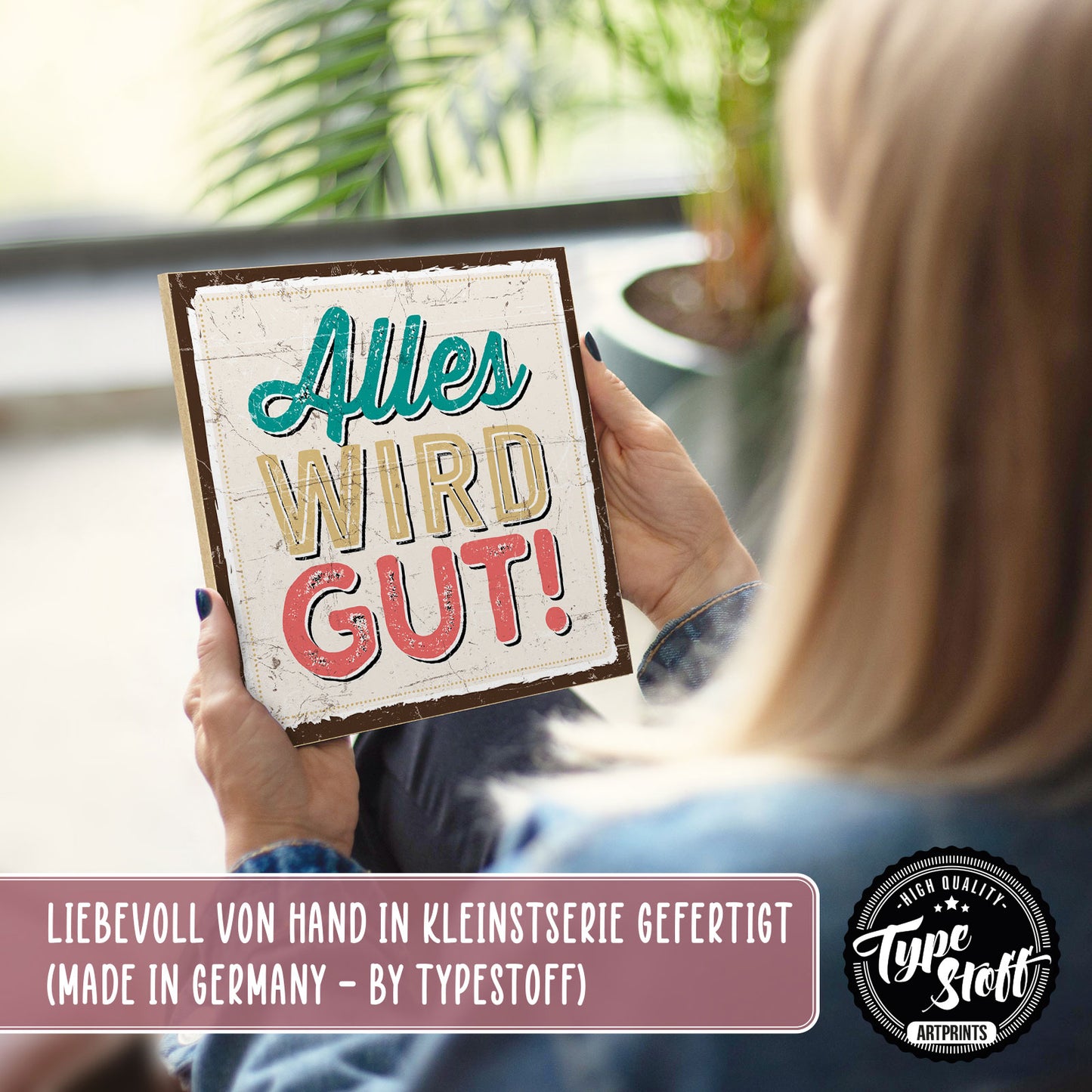 Holzschild mit Spruch - Hygge - Alles wird gut – HS-QN-00610