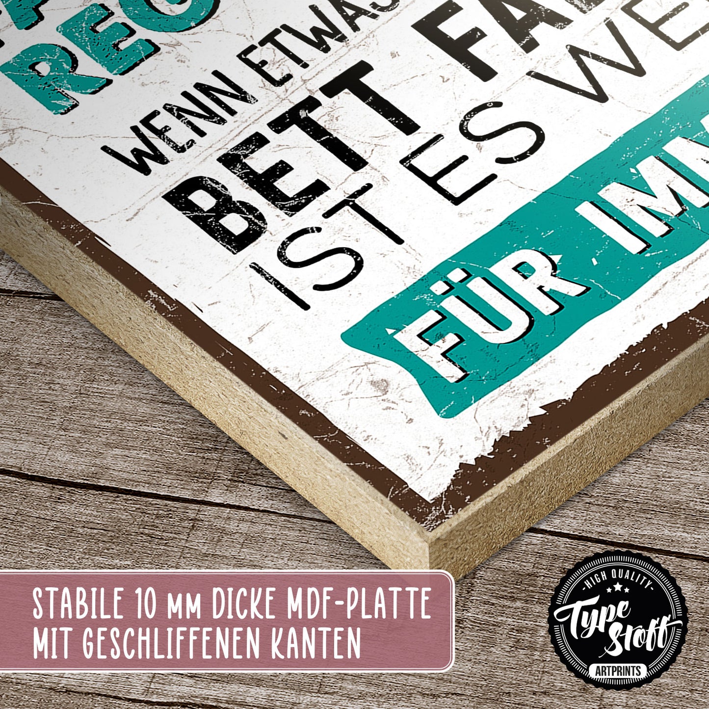 Holzschild mit Spruch - Hygge - Faulheitsregel – HS-QN-00611