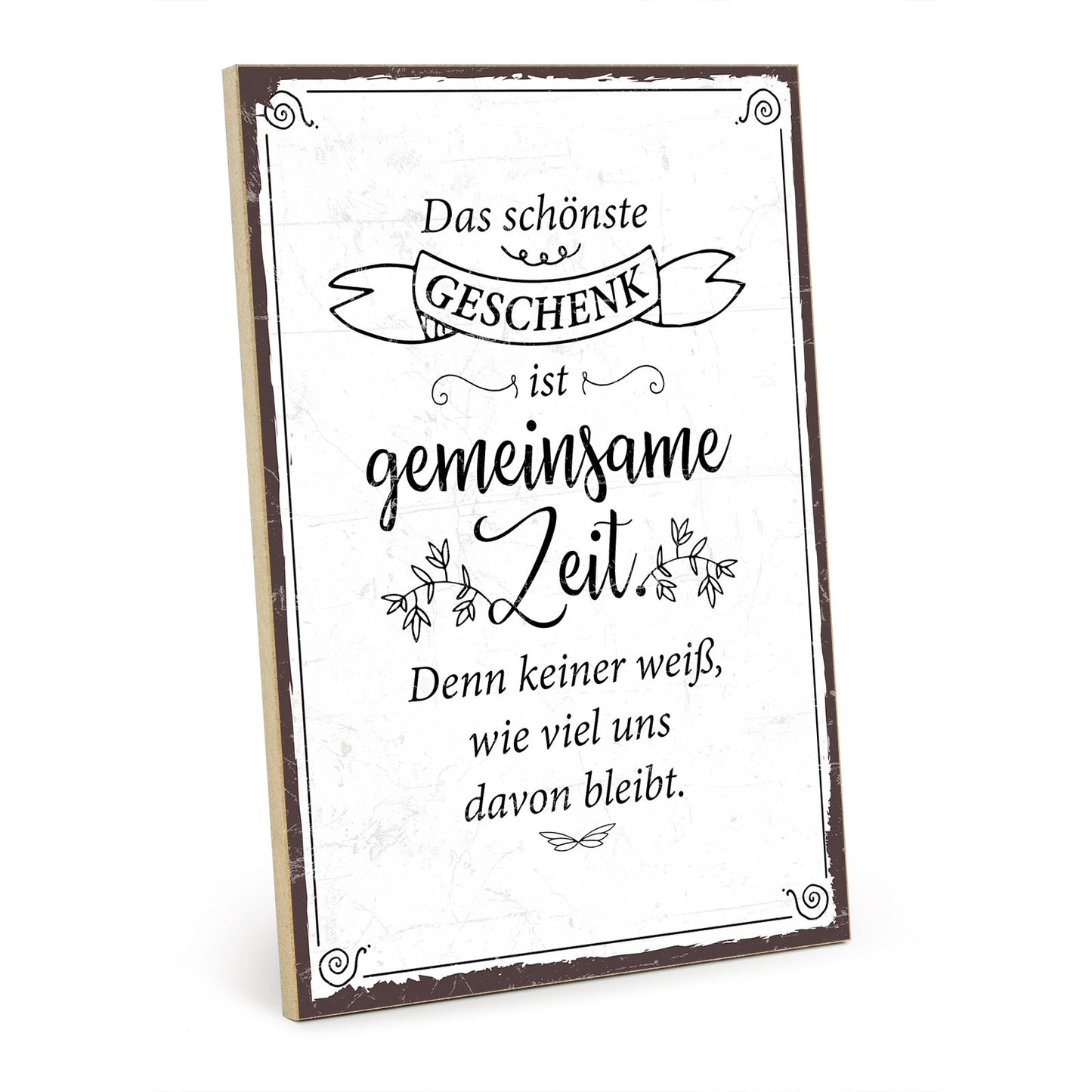 Holzschild mit Spruch - Liebe Freundschaft - gemeinsame Zeit - HS-GH-00639