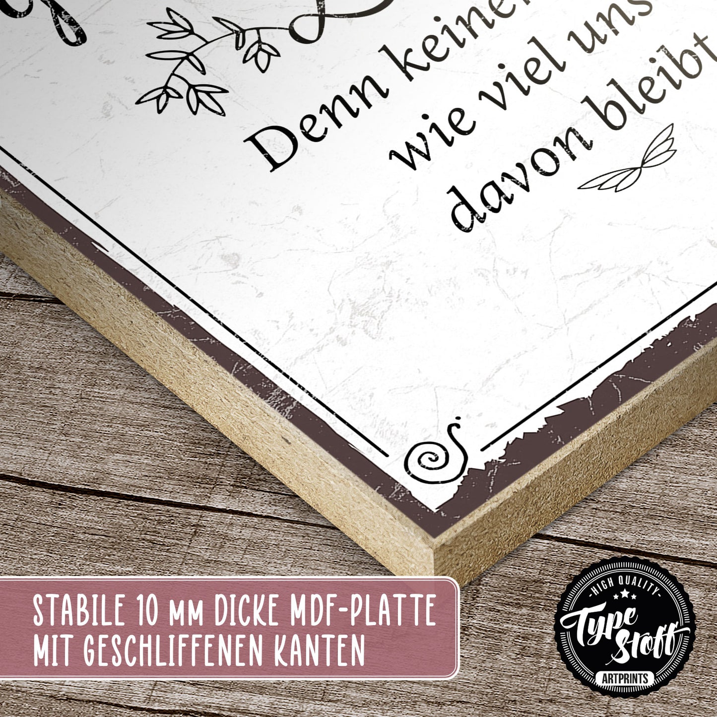 Holzschild mit Spruch - Liebe Freundschaft - gemeinsame Zeit - HS-GH-00639