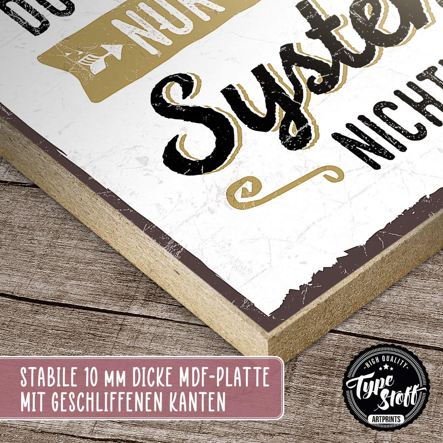 Holzschild mit Spruch - Ordnung - Chaos mit System – HS-GH-00660