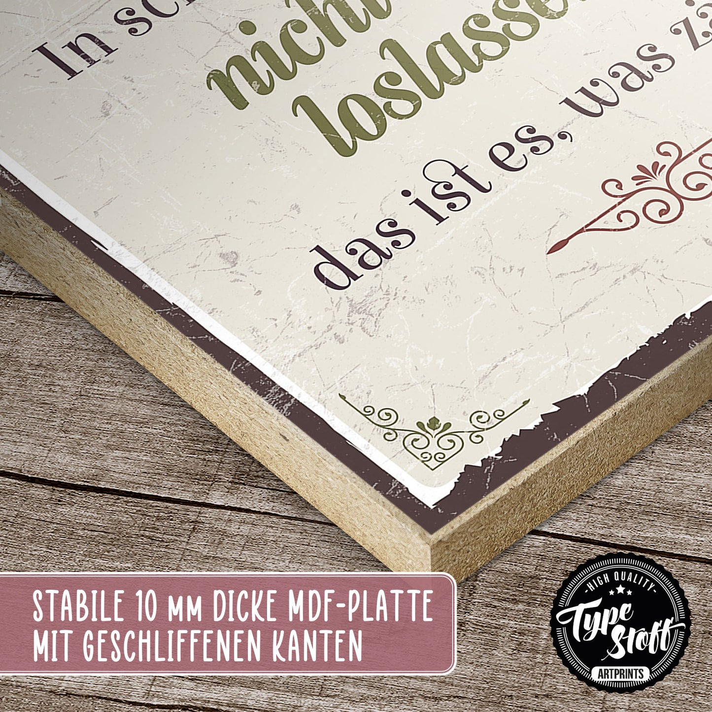 Holzschild mit Spruch - Liebe - Händchen halten - loslassen – HS-GH-00665