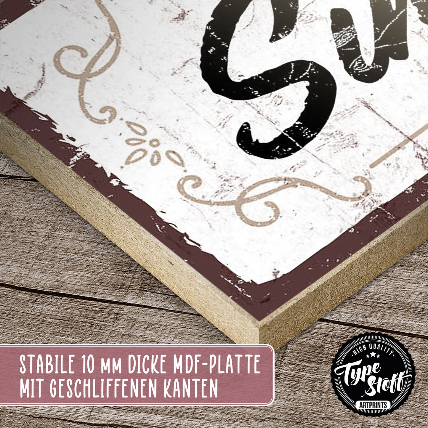 Holzschild mit Spruch - Singen ist billiger al Therapie – HS-KQ-00676
