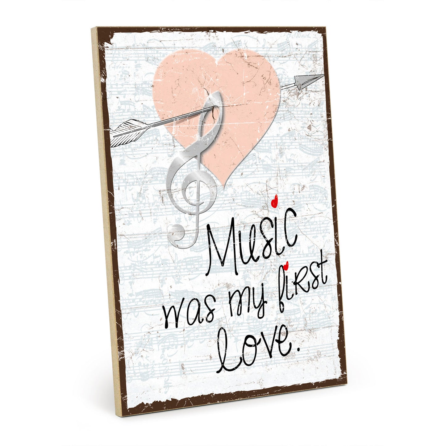 Holzschild mit Spruch - Music my first love - Erste Liebe – HS-GH-00678