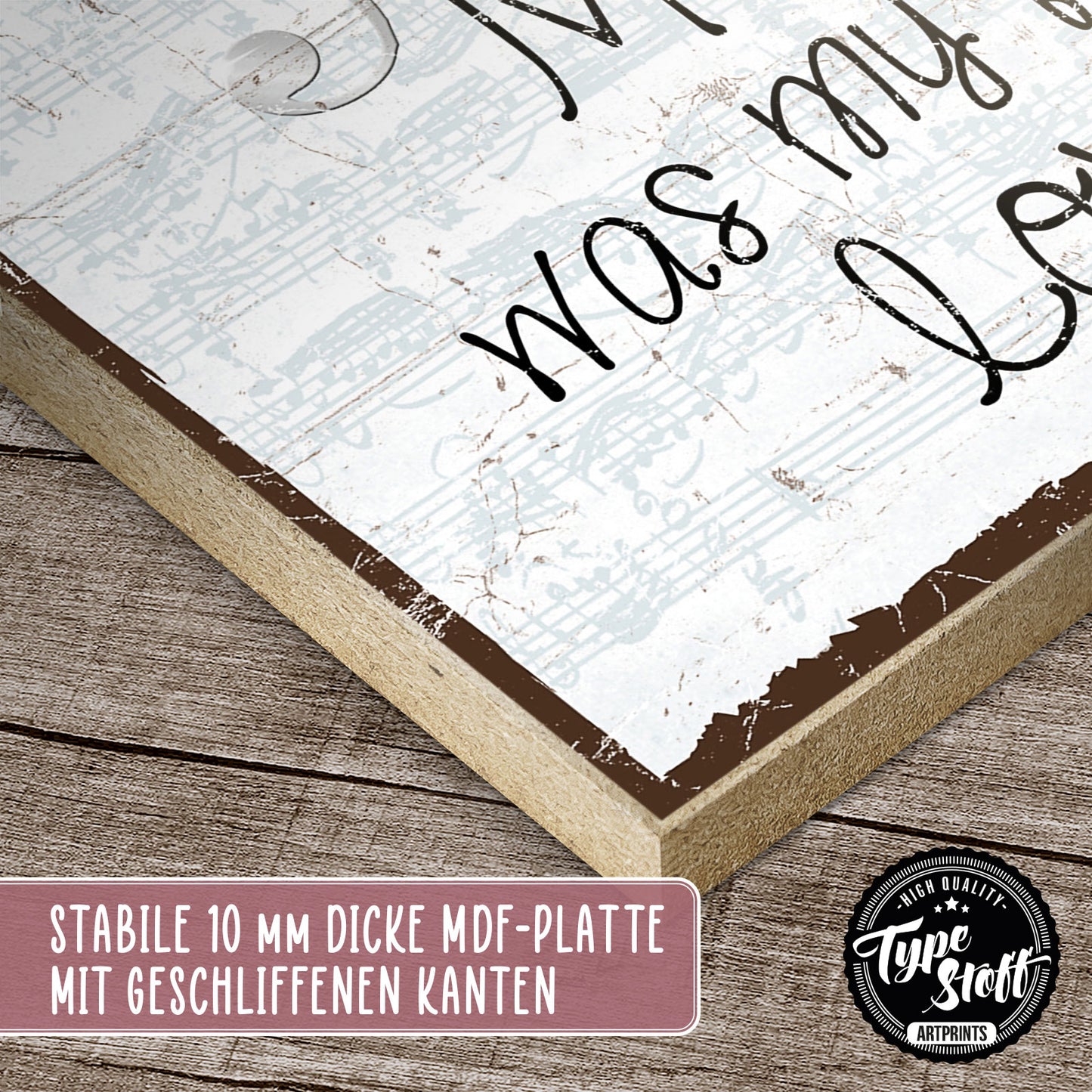 Holzschild mit Spruch - Music my first love - Erste Liebe – HS-GH-00678