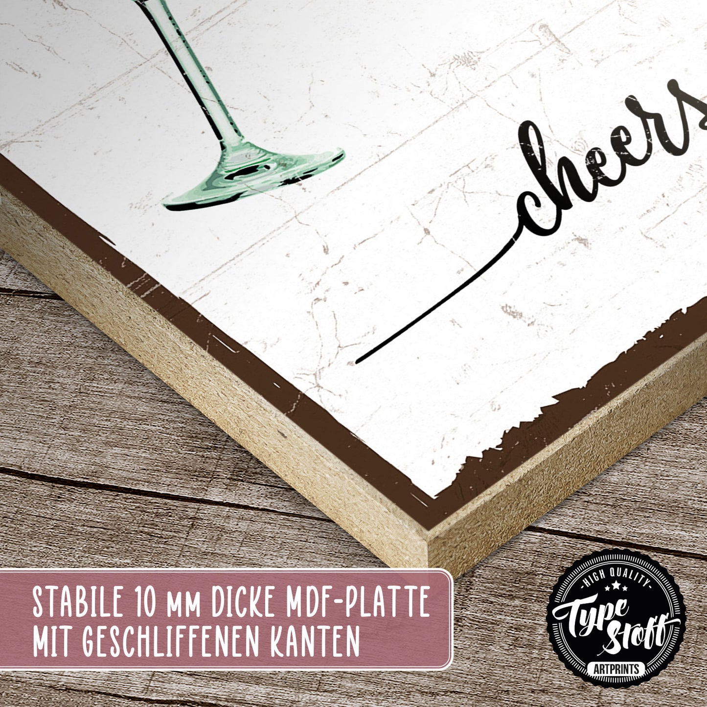 Holzschild mit Spruch - Cheers -Prost – HS-GH-00679