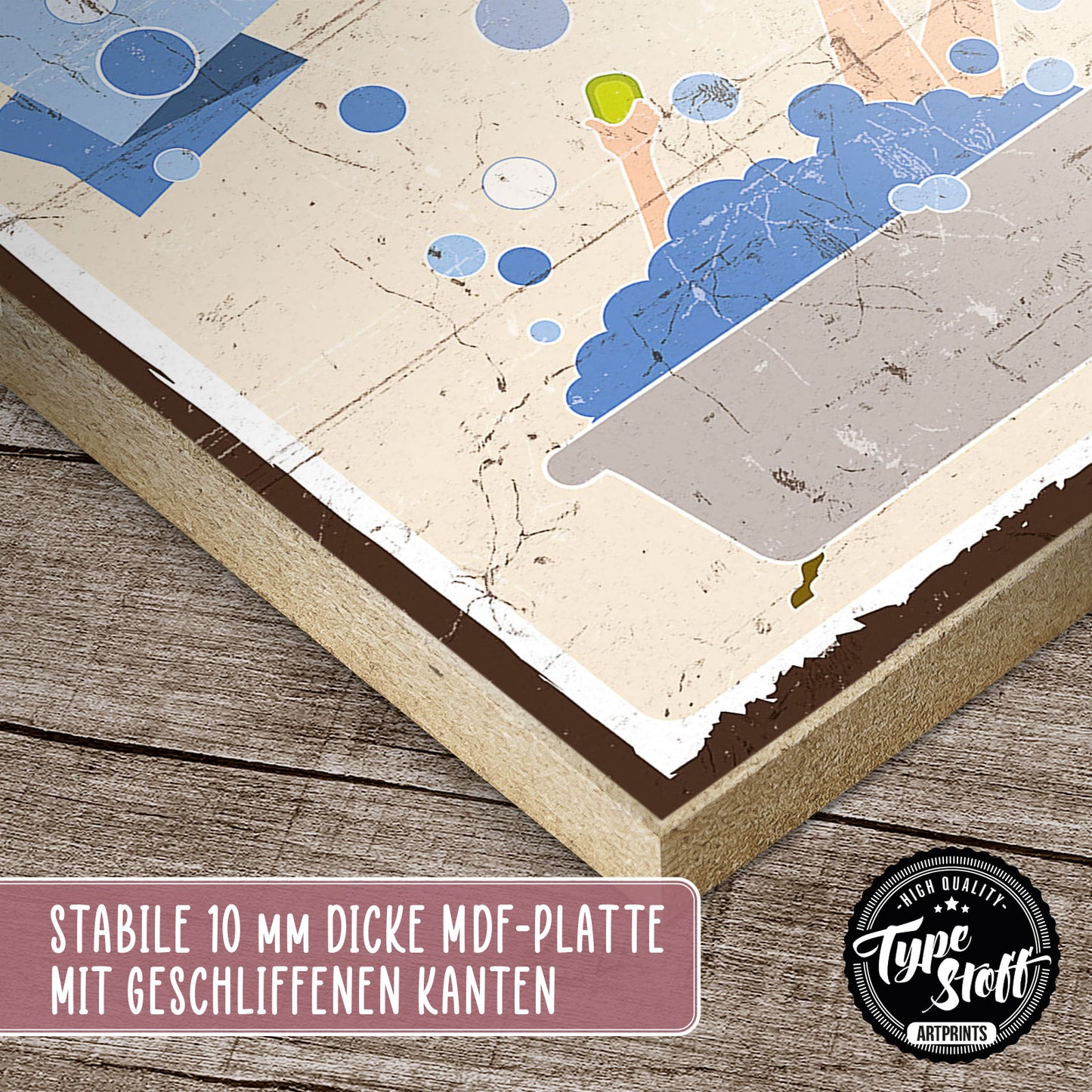 Holzschild mit Spruch - Mir reichts - Ich geh jetzt Baden – HS-GH-00693