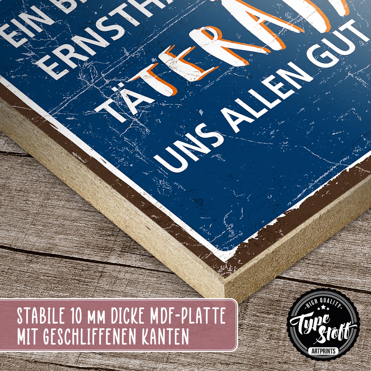 Holzschild mit Spruch - Hygge - Ernsthaftigkeit – HS-QN-00694