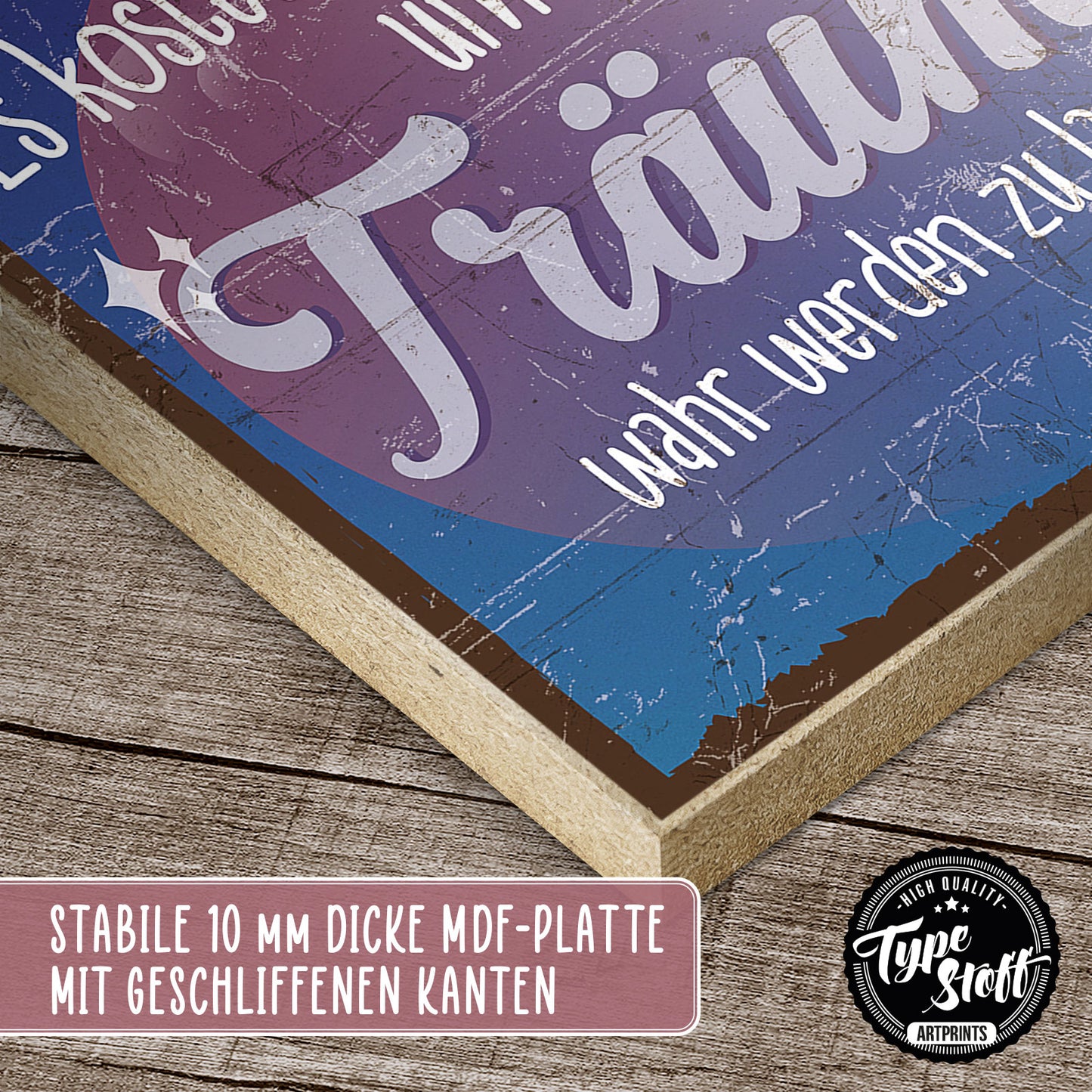 Holzschild mit Spruch - Hygge - Es kostet nur Mut – HS-QN-00703