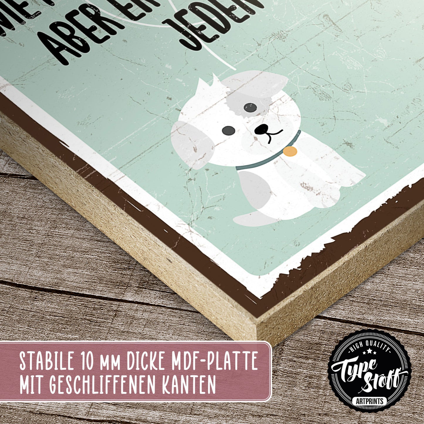 Holzschild mit Spruch - Hund - Liebe schreiben – HS-GH-00740